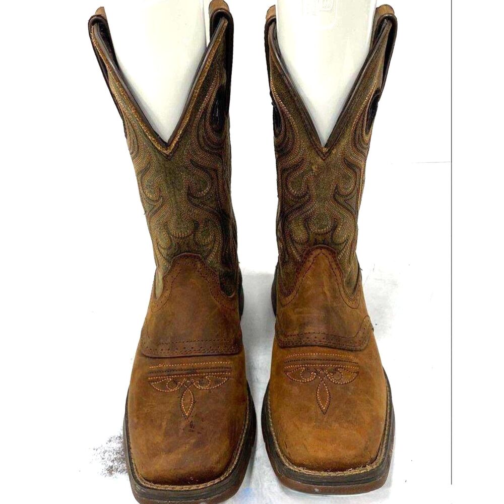 Durango Rebel Brown Leather Saddle Up Western Boots Size 6.5M
